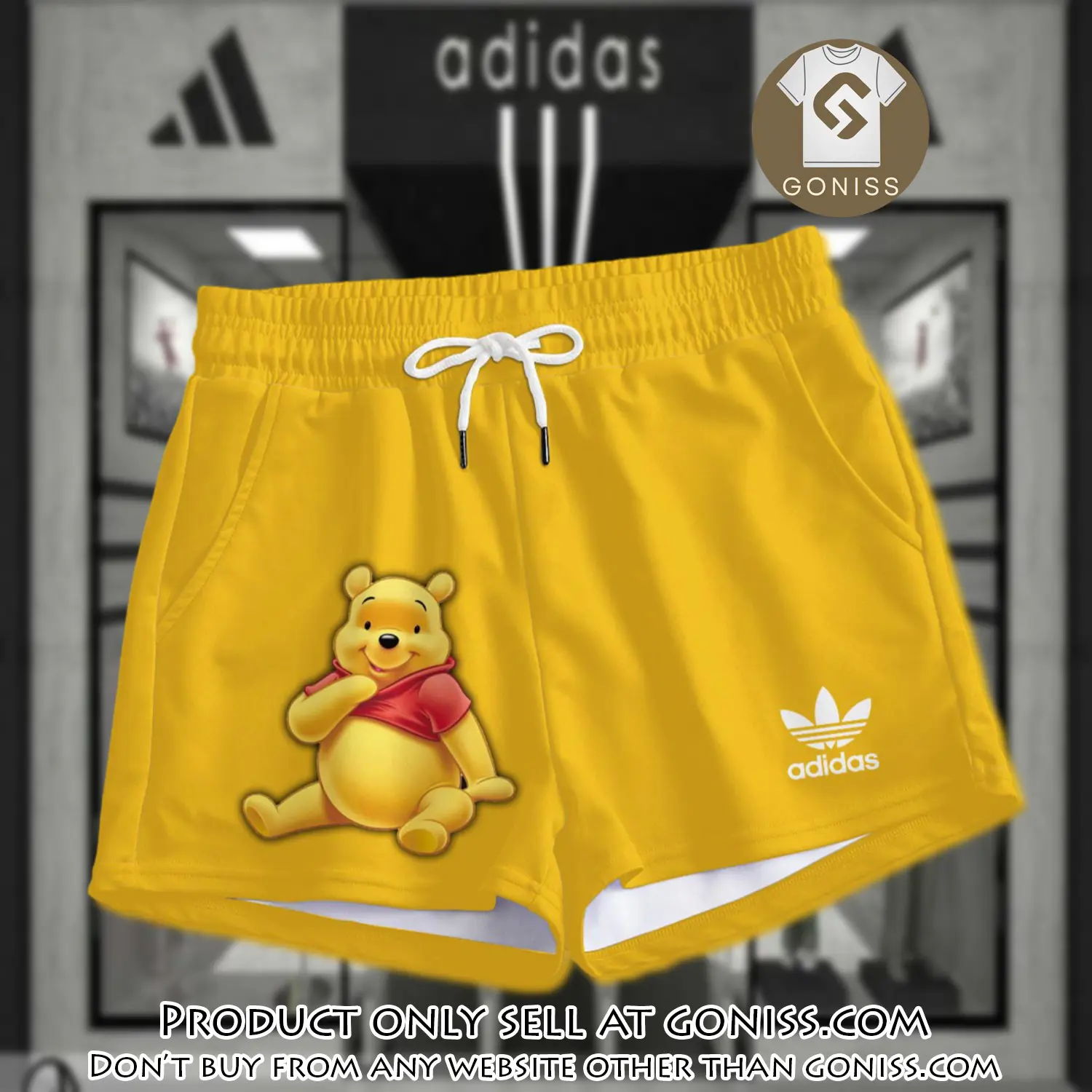 Premium winnie the pooh in adidas women shorts lady beach shorts wms1083 gn1231096